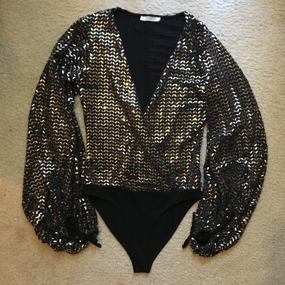 sequin bodysuit zara